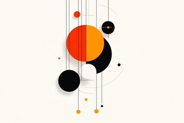 Aufkleber - A minimalist illustration of a perfectly aligned compass drawing a circle, with clean lines and soft pastel tones on a plain background