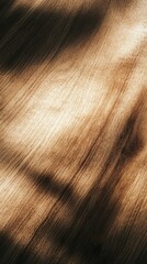 Poster - Soft sunlight dances over the sleek wooden surface, revealing intricate textures and natural patterns. Shadows play gently, creating a serene atmosphere perfect for reflection and creativity