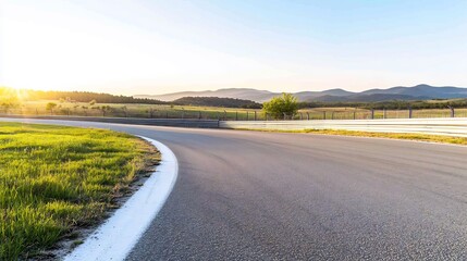 Wall Mural - Race track curve sunset landscape