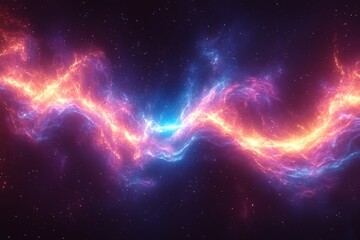 Poster - Two colorful nebulas in the night sky with stars and cosmic dust