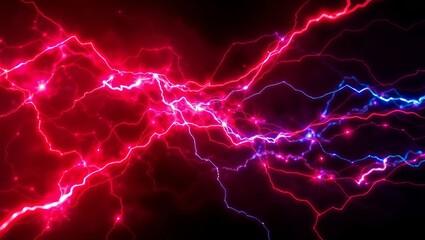 Poster - Electric blue light streaks across the night sky in a powerful display of energy