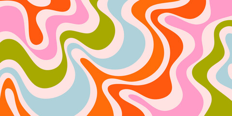 Poster - Abstract Wavy Geometric Y2k Texture Vector Design. Cool Trendy Groovy Curvy Pattern. Psychedelic Trippy Liquid Colorful Backdrop.