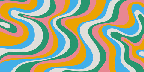 Poster - Abstract Wavy Geometric Y2k Texture Vector Design. Cool Trendy Groovy Curvy Pattern. Psychedelic Trippy Liquid Colorful Backdrop.