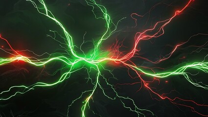Poster - Glowing fractal light creates an abstract energy wave pattern