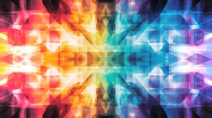 Poster - Colorful abstract pattern with vibrant hues and shapes in a dynamic array