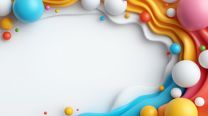 Poster - Colorful minimalist design featuring fluid shapes and playful elements for modern aesthetics