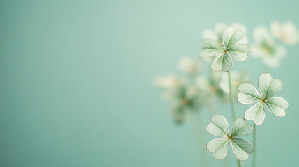 Wall Mural - Blooming clovers bring festive cheer for St. Patrick's Day celebrating luck and nature's beauty in vibrant greenery