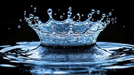 Poster - A slow-motion capture of water splash, utilizing high-speed photography, is perfect for illustrating dynamics and motion