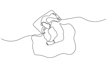 Continuous single line sketch drawing of woman sleeping on pillow bed one line lifestyle vector, Woman home sleep relax relax calm tired one line art design vector.