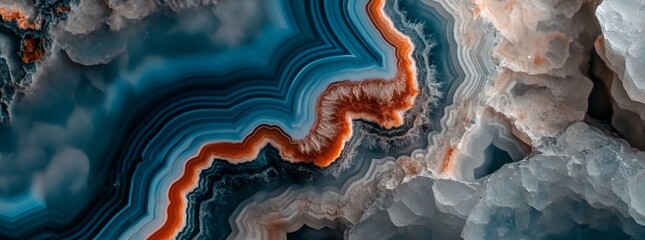 Wall Mural - A massive rock featuring a blue and orange swirl pattern, notable for its considerable size and intriguing texture