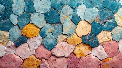 Poster - A playful arrangement of intricate terrazzo pieces showcases soft pastel hues blending harmoniously. This elegant surface invites calmness and creativity to any space, enhancing modern aesthetics