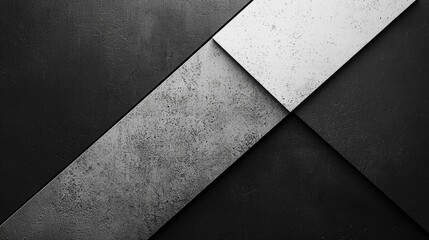 Poster - A captivating arrangement of minimalistic geometric shapes blends sleek black and white tones, creating an intriguing visual balance that draws the eye