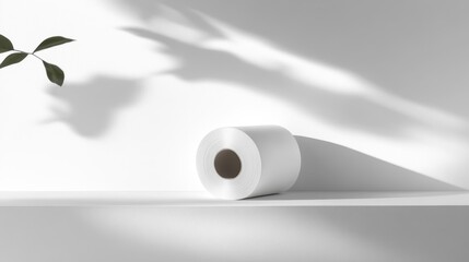 Minimalist White Roll on Simple Background