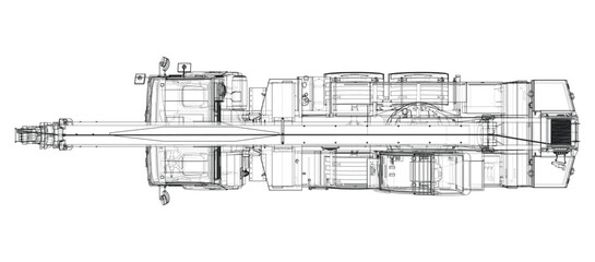 Poster - Car crane. Vector rendering of 3d