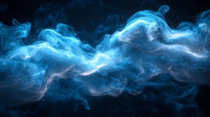 Poster - a slow-motion recording of smoke rings growing and dispersing, characterized by smooth transitions a