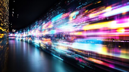 Poster - Dynamic light patterns create a mesmerizing visual experience in a futuristic environment