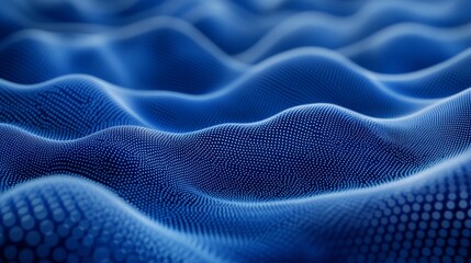 Poster - Blue and white dots blend together in an abstract pattern, creating a tech-inspired background.