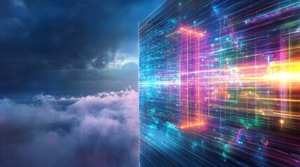 Poster - Visual representation of artificial intelligence in a futuristic digital landscape