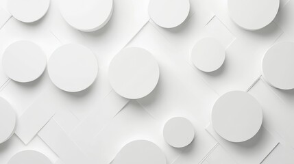 Poster - Modern white abstract background with geometric shapes and a rounded diamond pattern.