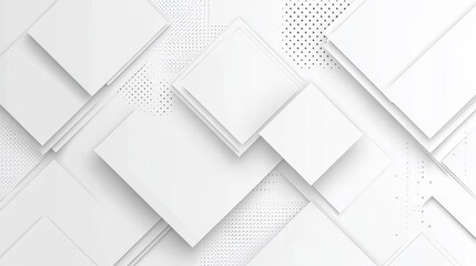 Poster - Modern white abstract background with geometric shapes and a rounded diamond pattern.