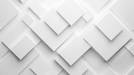 Poster - Modern white abstract background with geometric shapes and a rounded diamond pattern.