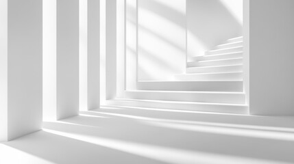Poster - White backdrop with clean shapes and light.