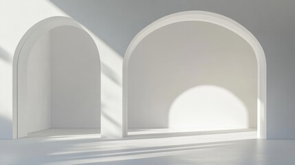 Poster - white backdrop with clean shapes and light.