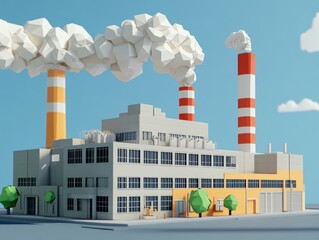 Poster - White modern architectural building with clean lines and large windows against a clear sky