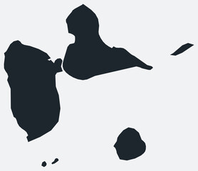 Poster - guadeloupe map. just a simple border map. shape of the country. flat blank guadeloupe outline. vecto