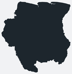 Poster - suriname map. just a simple border map. shape of the country. flat blank suriname outline. vector bo