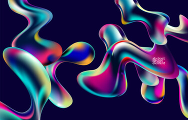 Wall Mural - abstract background of fluid iridescent shape. elegant colorful wallpaper.