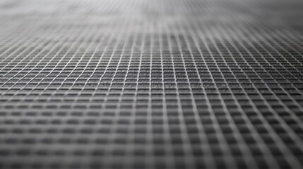 Poster - Close-up of Textured Gray Mesh Pattern with Square Design