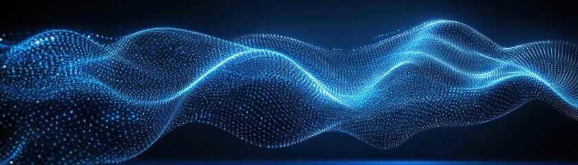 Poster - Wave of light illuminating dark background in abstract artistic composition with smooth flowing shapes