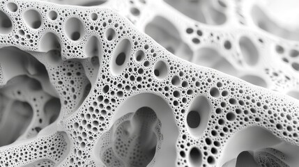 Poster - Intricate White Foam Structure with Unique Textures and Patterns