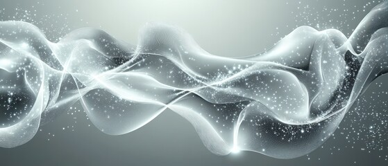 Poster - Abstract background featuring white lines and dots on a dark backdrop for modern design purposes
