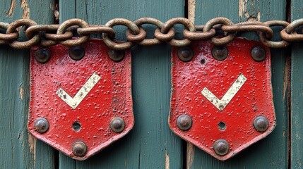 Poster - Red and black chain link design for industrial or decorative use in various applications
