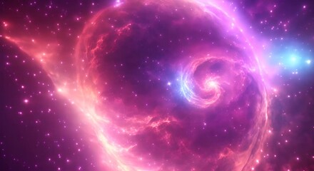 Wall Mural - loop animation of space nebula towards light loop animation glowing galaxies and stars passing foota