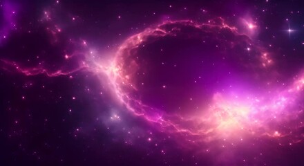 Wall Mural - loop animation of space nebula towards light loop animation glowing galaxies and stars passing foota
