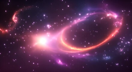 Wall Mural - loop animation of space nebula towards light loop animation glowing galaxies and stars passing foota