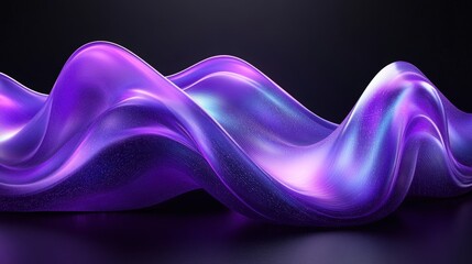 Aufkleber - Purple liquid wave flowing gracefully on a smooth black background creating a dynamic visual effect
