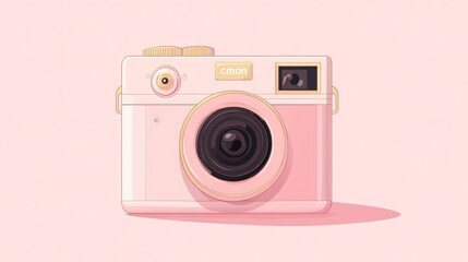 Wall Mural - Modern Instant Photo Camera Flat Vector Illustration for Creative Projects