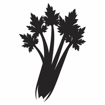 Sleek Celery Silhouette Modern Vector Design