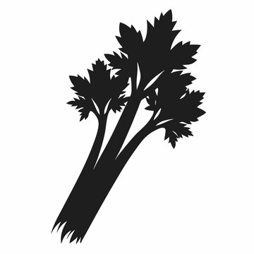 Sleek Celery Silhouette Modern Vector Design
