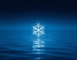 © kengkreingkrai - an image of a snowflake is reflected in the water.