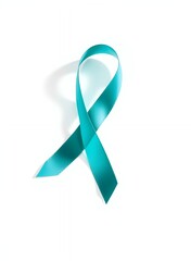 Wall Mural - an image of a teal ribbon on a white background.