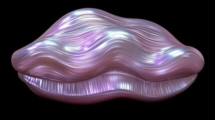 Poster - Pink shell on a dark background showcasing natural beauty and texture in a minimalistic composition