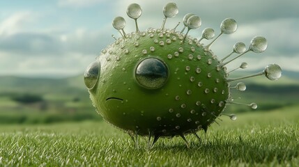 Cute Alien Creature with Glassy Texture - 4K Ultra HD Fantasy Character Wallpaper