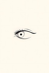 Aufkleber - Minimalist black and white eye illustration with simple lines and shading