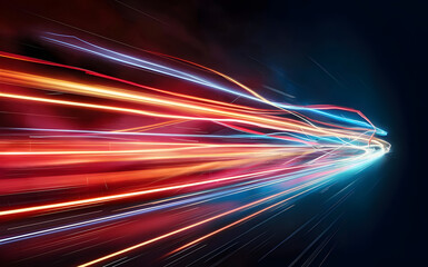 Poster - abstract light trails: a mesmerizing abstract image capturing the dynamic movement of light trails, 