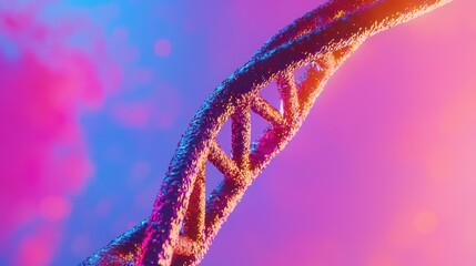 Poster - Abstract Representation of DNA Strand Against Colorful Background